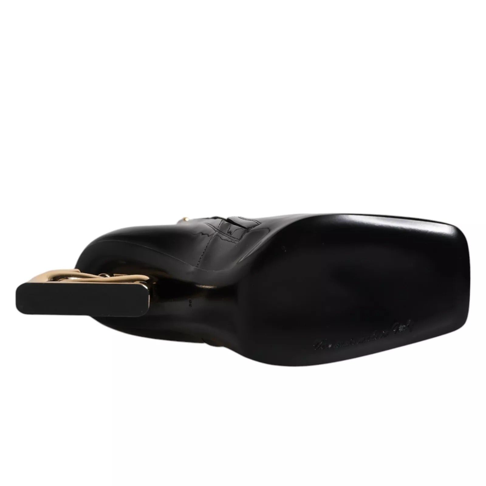 Dolce & Gabbana Black Jackie Leather Mid Calf Boots Shoes - ACCEXO