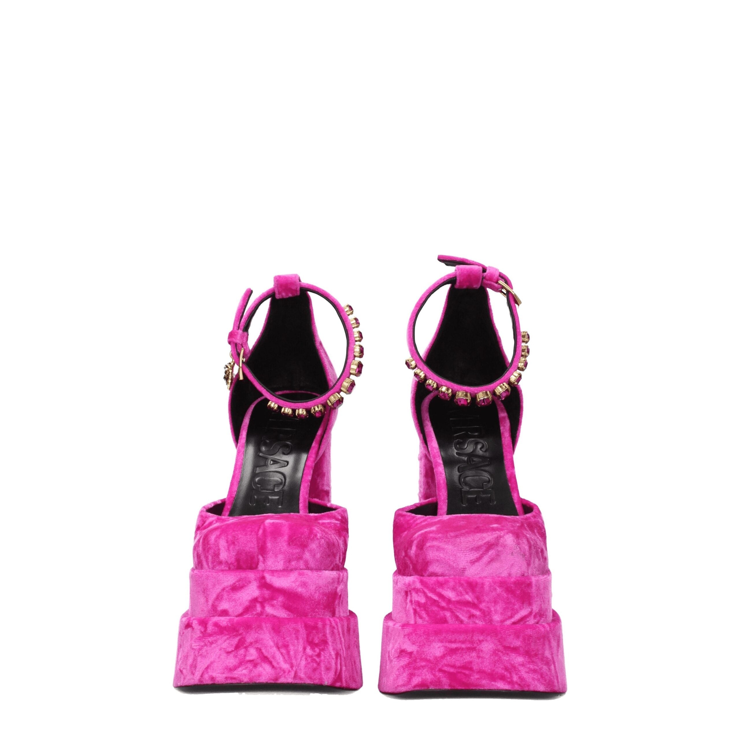 Versace Pink Velvet Sandal