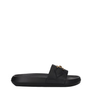 Versace Black Leather Slipper