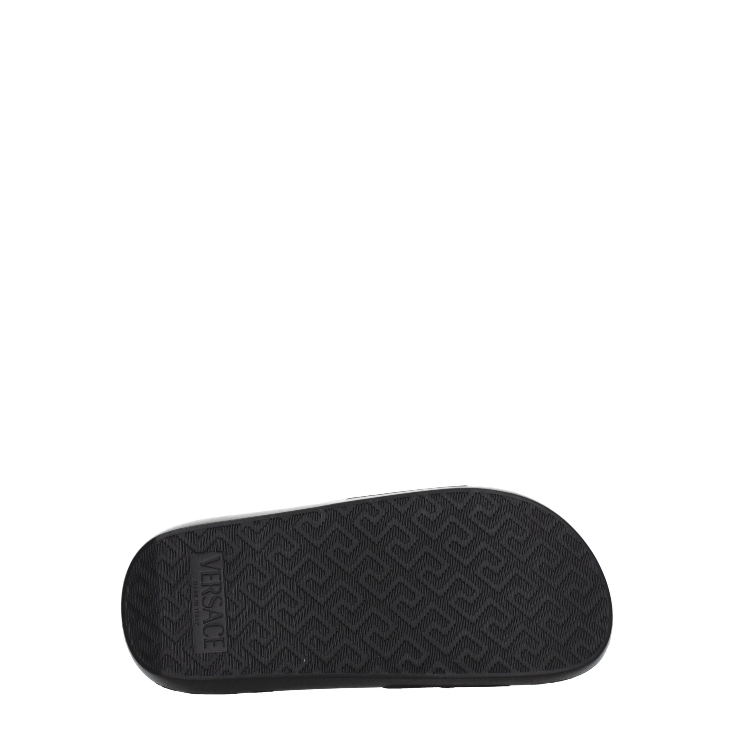 Versace Black Leather Slipper