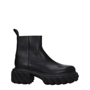 Off-White Black Leather Ankle