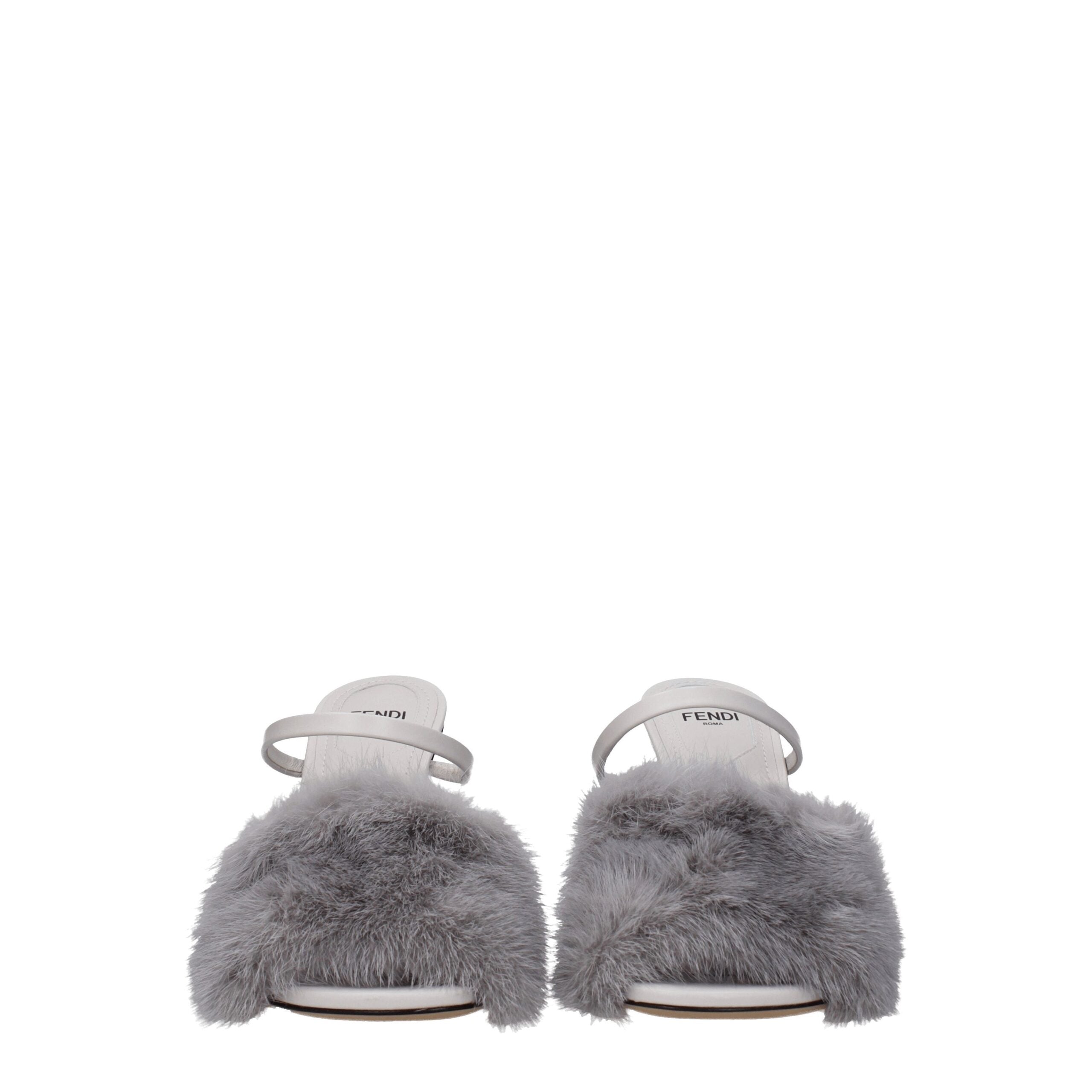 Fendi Gray Mink Sandal