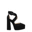 Jimmy Choo Black Satin Platform Sandals