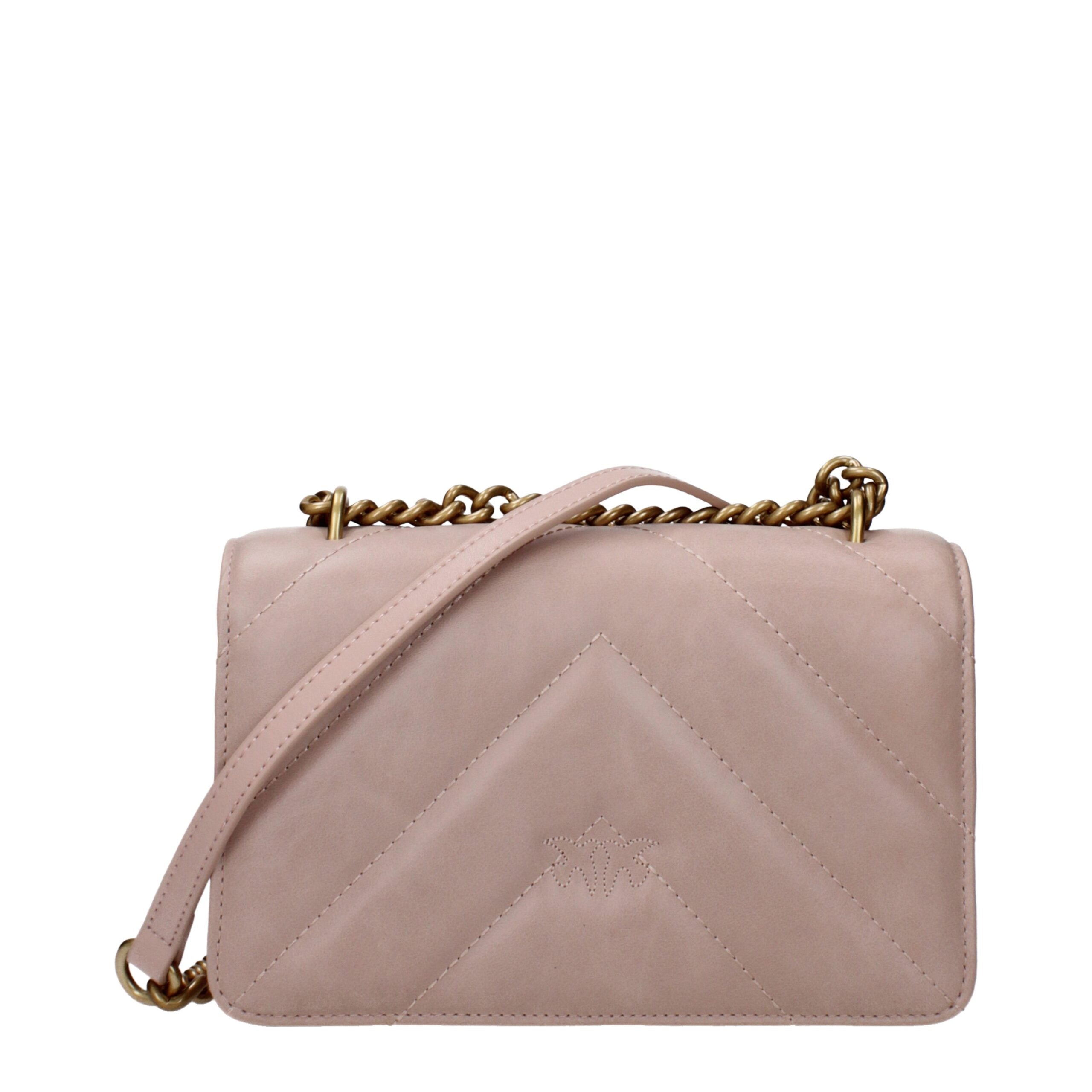 PINKO Pink Leather Crossbody Bag
