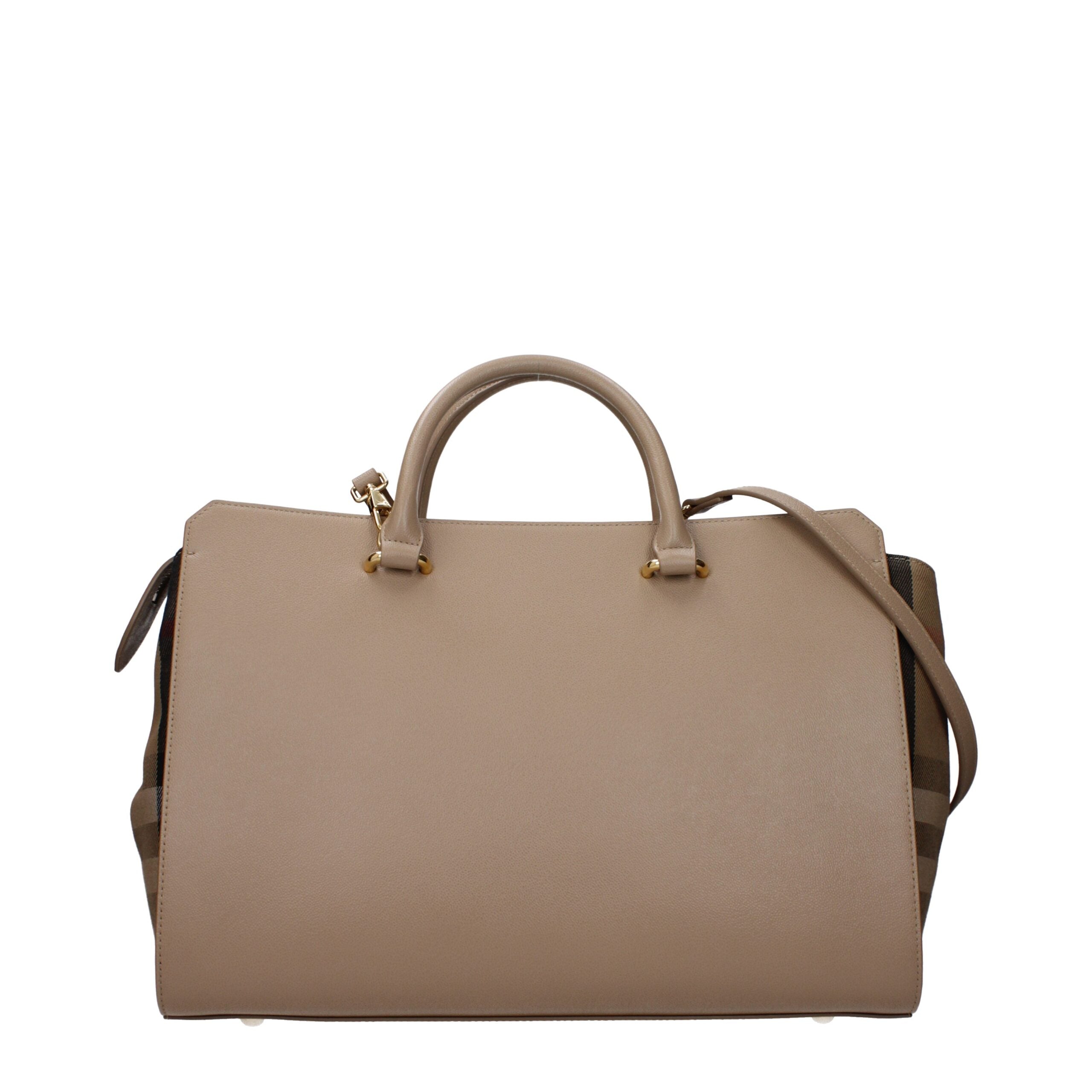 Burberry Beige Leather Handbag With Adjustable Shoulder Strap