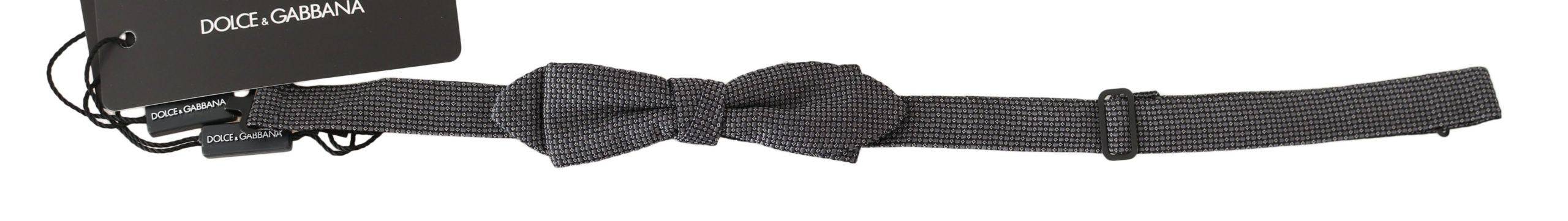 Dolce & Gabbana Elegant Gray Silk Bow Tie - ACCEXO