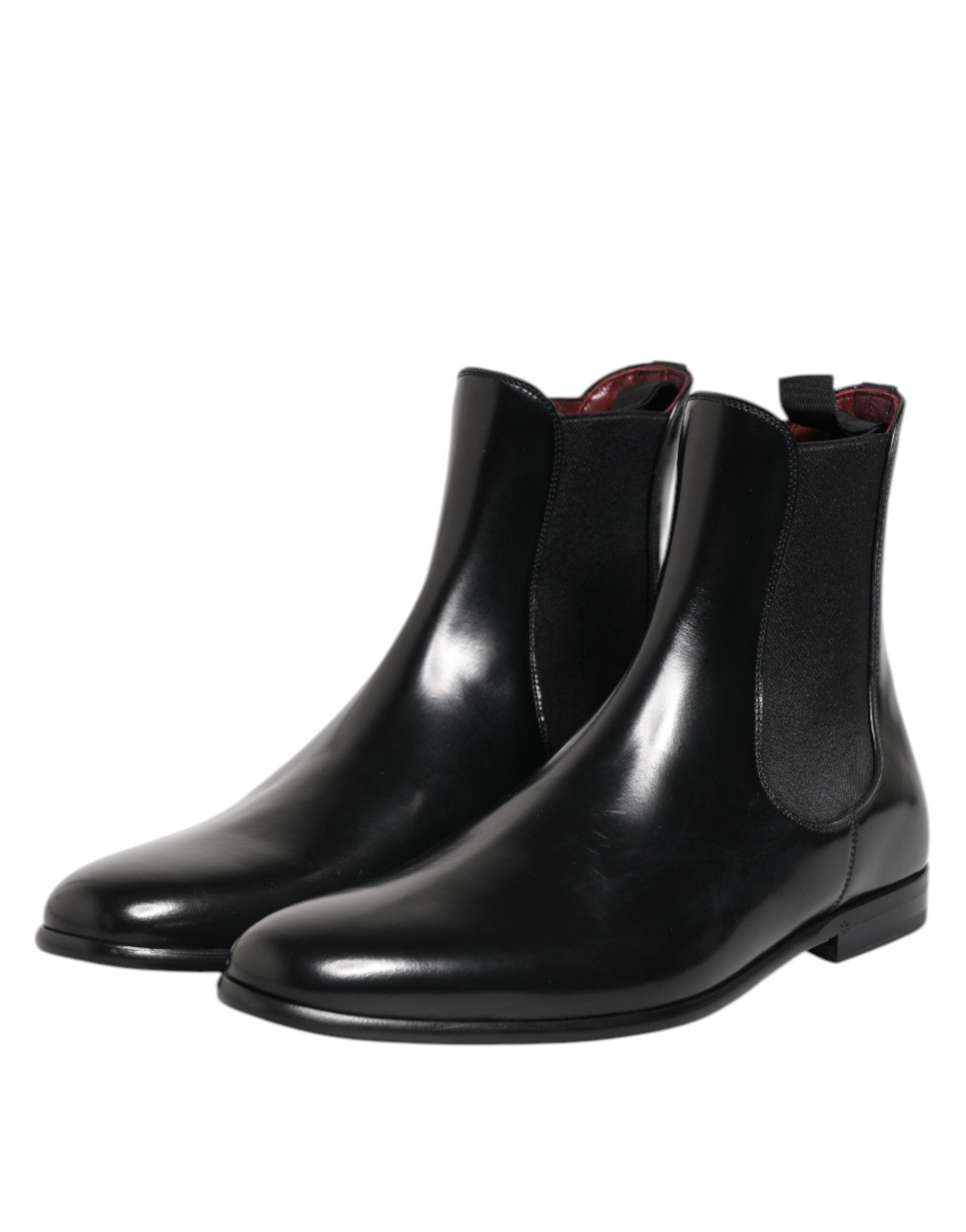 Dolce & Gabbana Black Chelsea Slip On Mid Calf Boots Shoes - ACCEXO