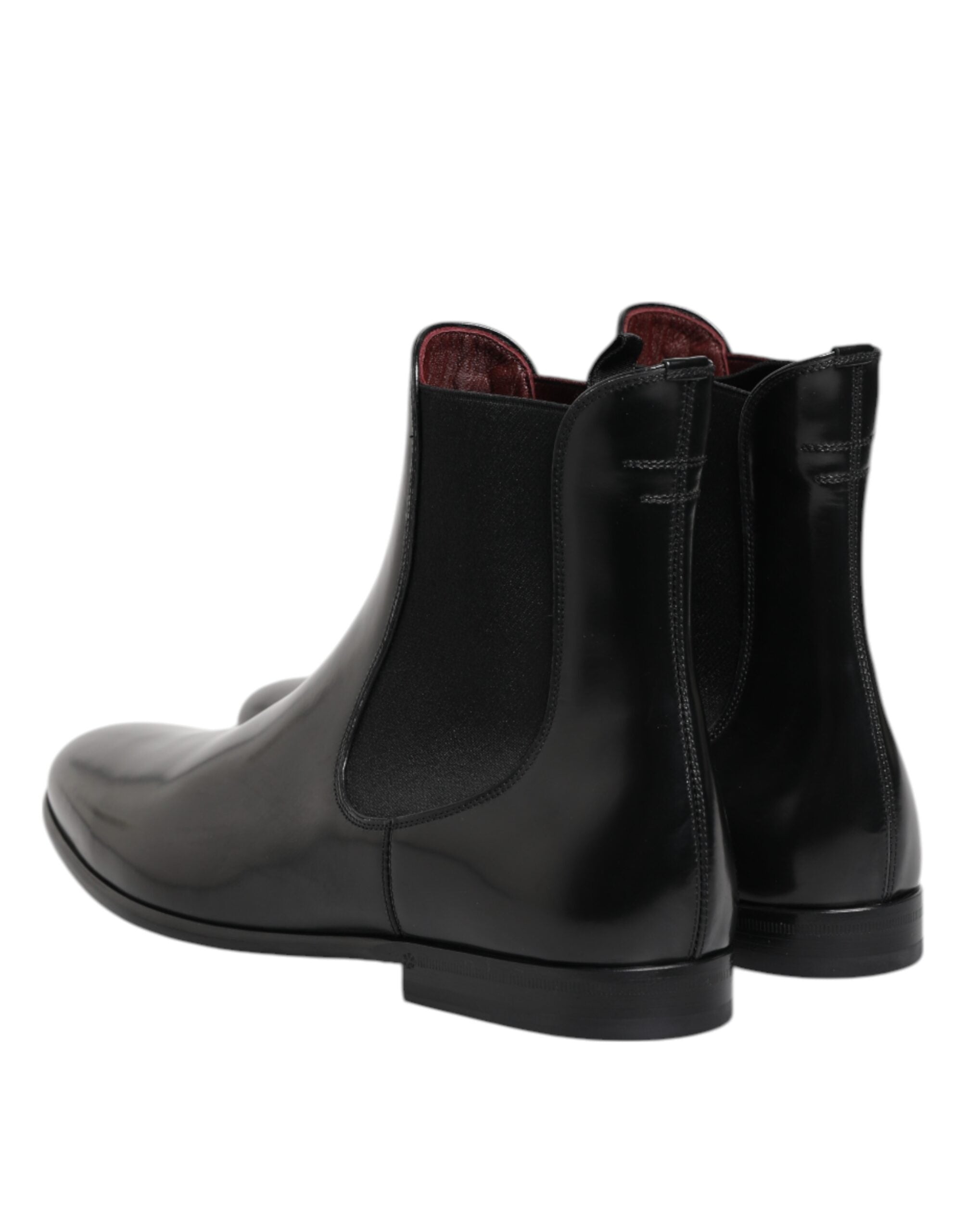 Dolce & Gabbana Black Chelsea Slip On Mid Calf Boots Shoes - ACCEXO