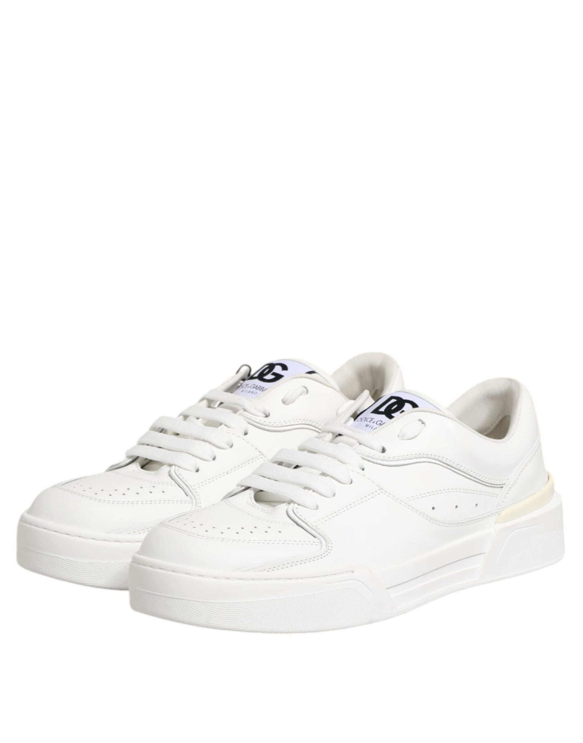 Dolce & Gabbana White Miami Leather Low Top Sneakers Shoes - ACCEXO