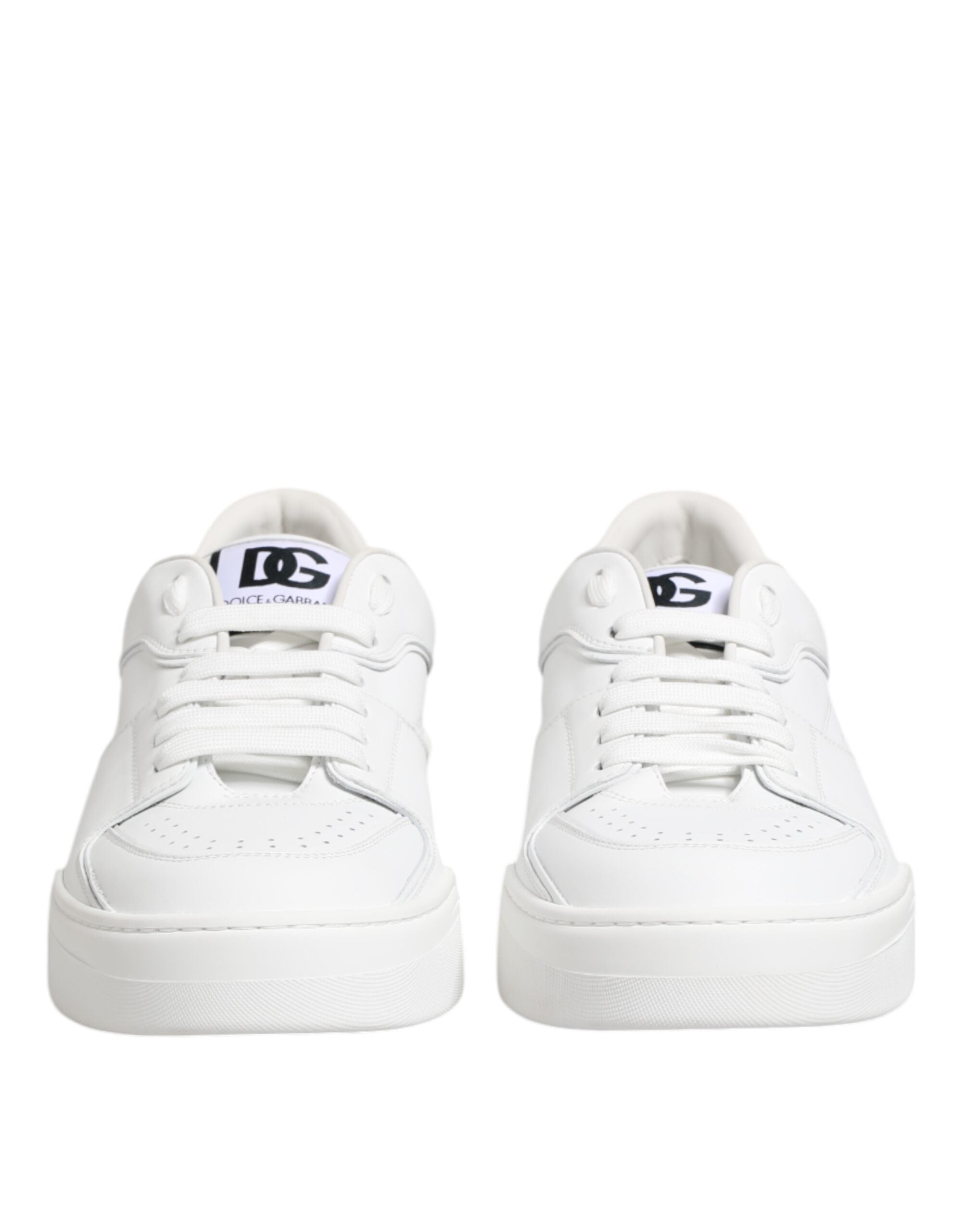 Dolce & Gabbana White Miami Leather Low Top Sneakers Shoes - ACCEXO