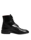Dolce & Gabbana Black Leather Lace Up Mid Calf Boots Shoes - ACCEXO