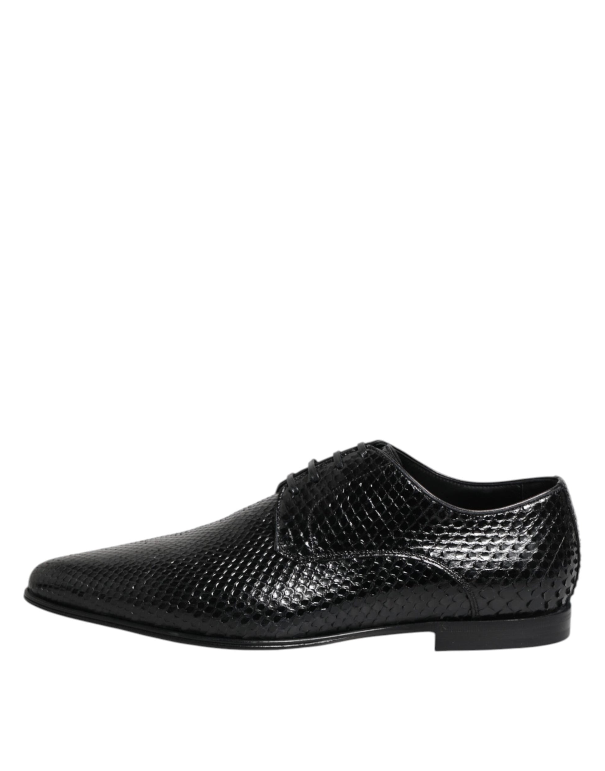 Dolce & Gabbana Black Exotic Leather Lace Up Derby Shoes - ACCEXO