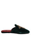 Dolce & Gabbana Green Velvet Cross Embellished Slippers Shoes - ACCEXO