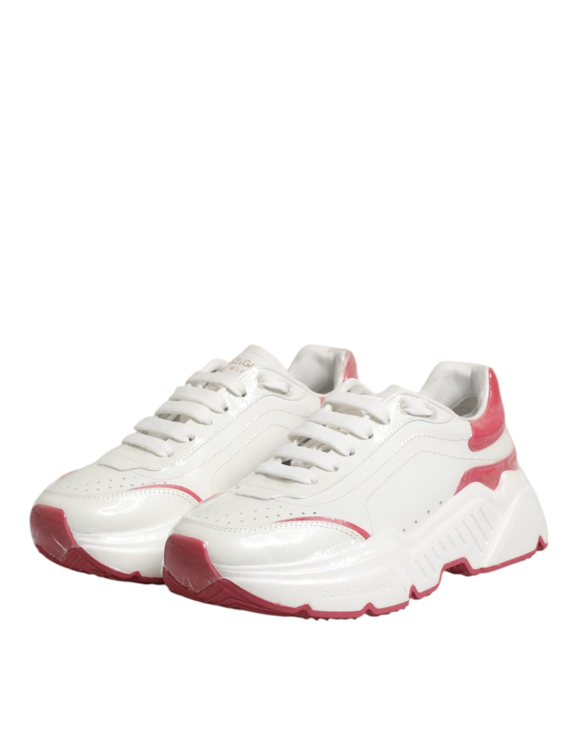 Dolce & Gabbana White Pink Daymaster Low Top Sneakers Shoes - ACCEXO