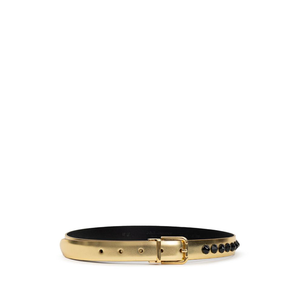 Dolce & Gabbana Gold Leather Belt - ACCEXO