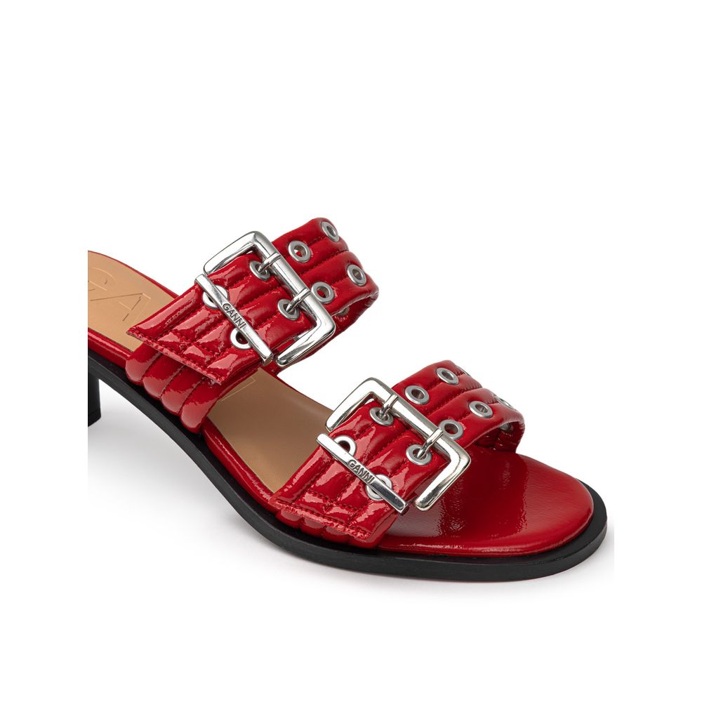 Ganni Red Leather Sandal - ACCEXO