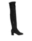Dolce & Gabbana Black Suede Leather Knee High Boots Shoes - ACCEXO