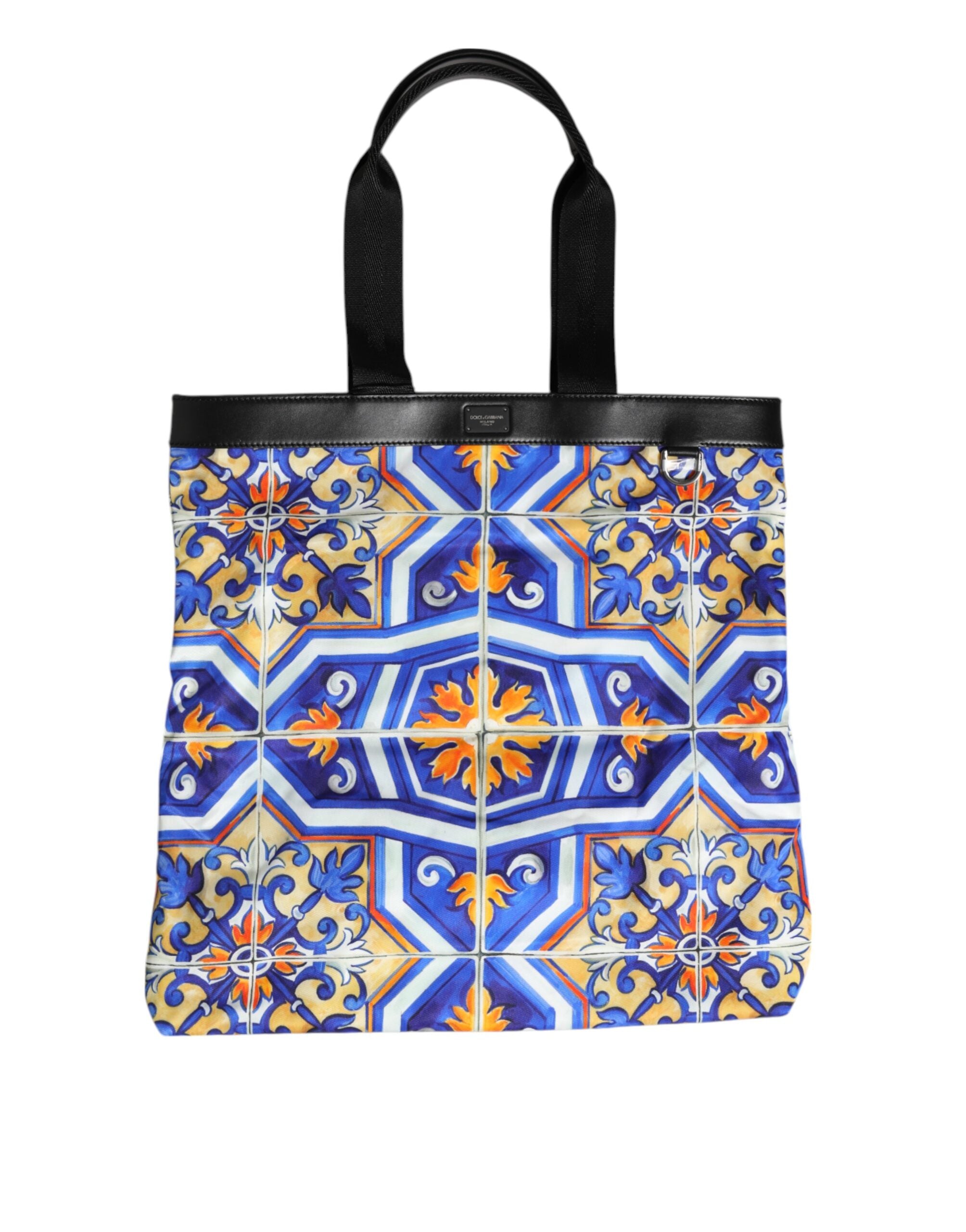 Dolce & Gabbana Multicolor Maiolica Print Tote Shoulder Strap Bag - ACCEXO