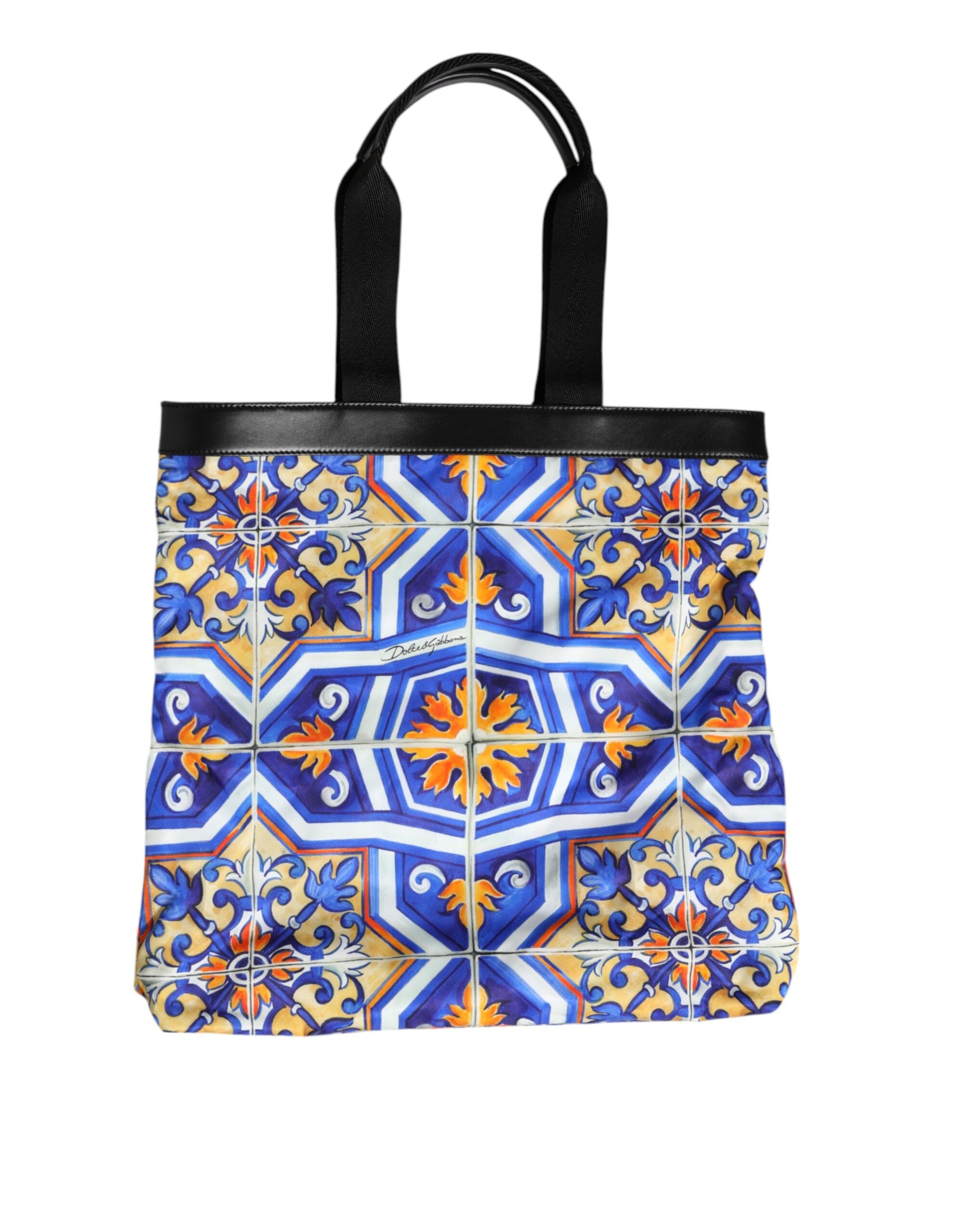 Dolce & Gabbana Multicolor Maiolica Print Tote Shoulder Strap Bag - ACCEXO