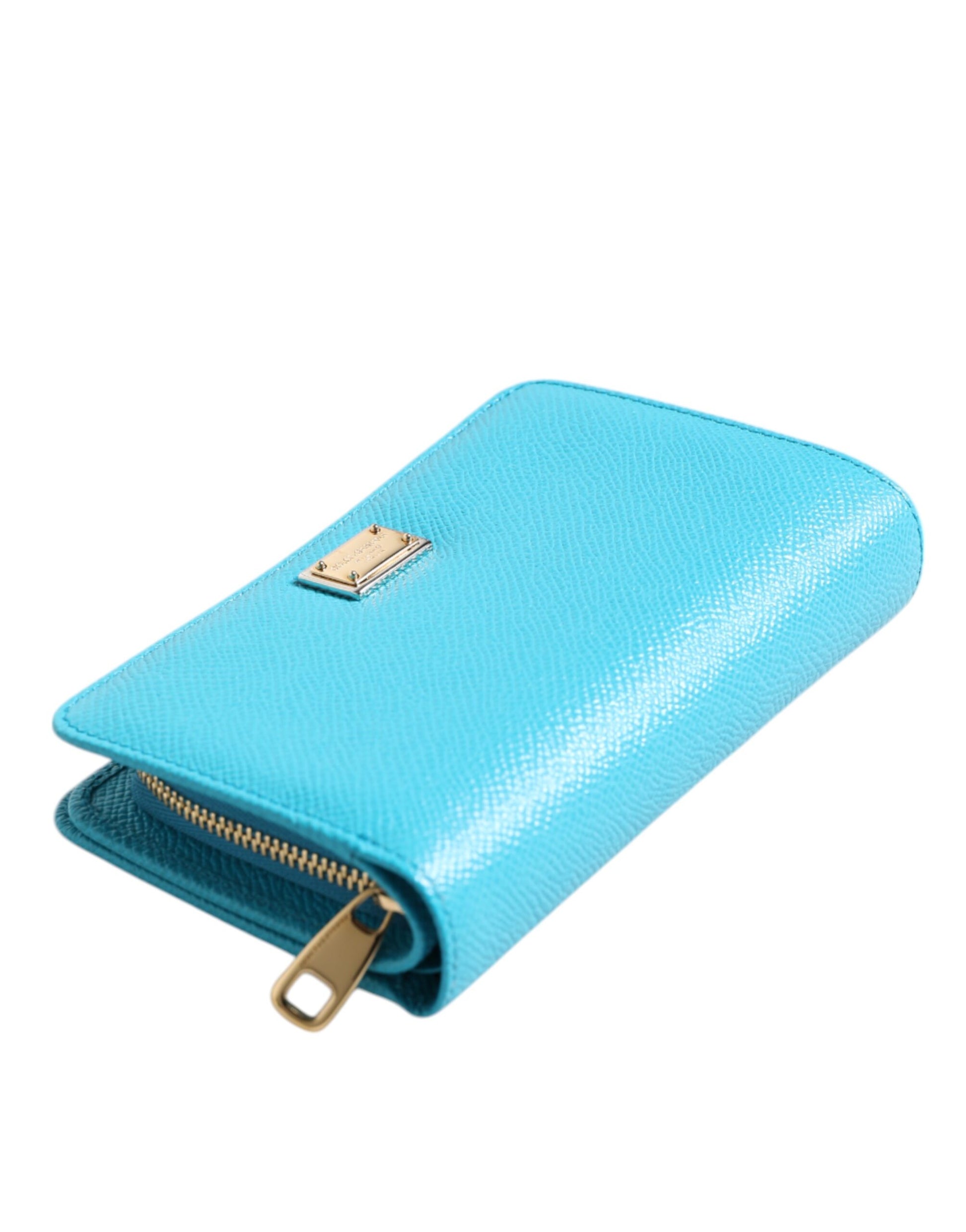 Dolce & Gabbana Light Blue Leather Bifold Continental Clutch Wallet - ACCEXO