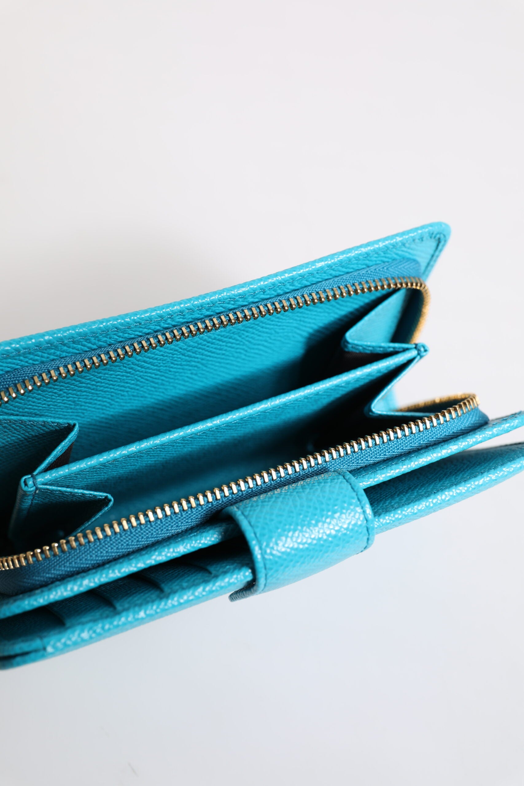 Dolce & Gabbana Light Blue Leather Bifold Continental Clutch Wallet - ACCEXO