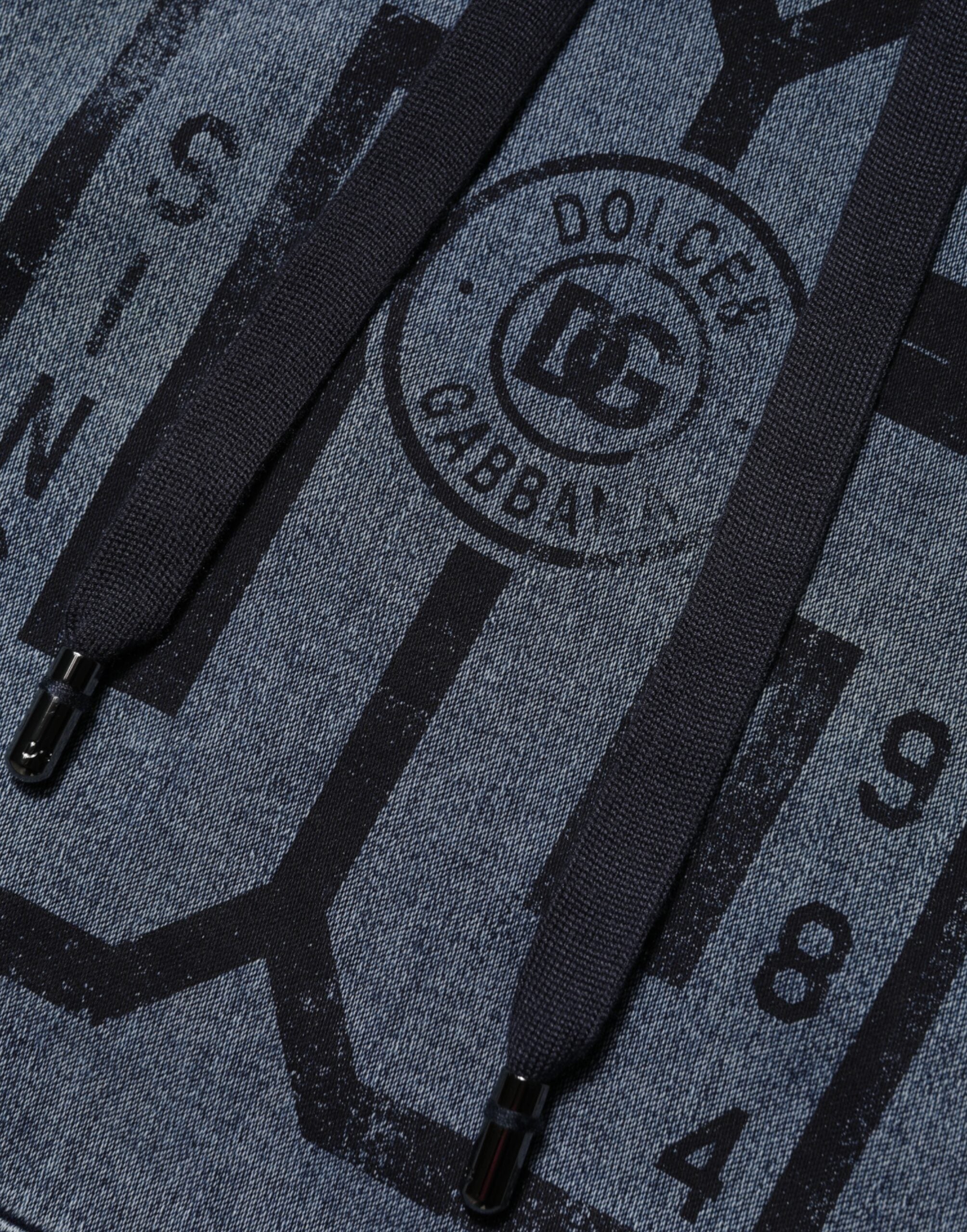 Dolce & Gabbana Blue Cotton Blend Hooded Sweatshirt Sweater - ACCEXO