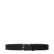 Testoni Black Leather Regular Belts - ACCEXO