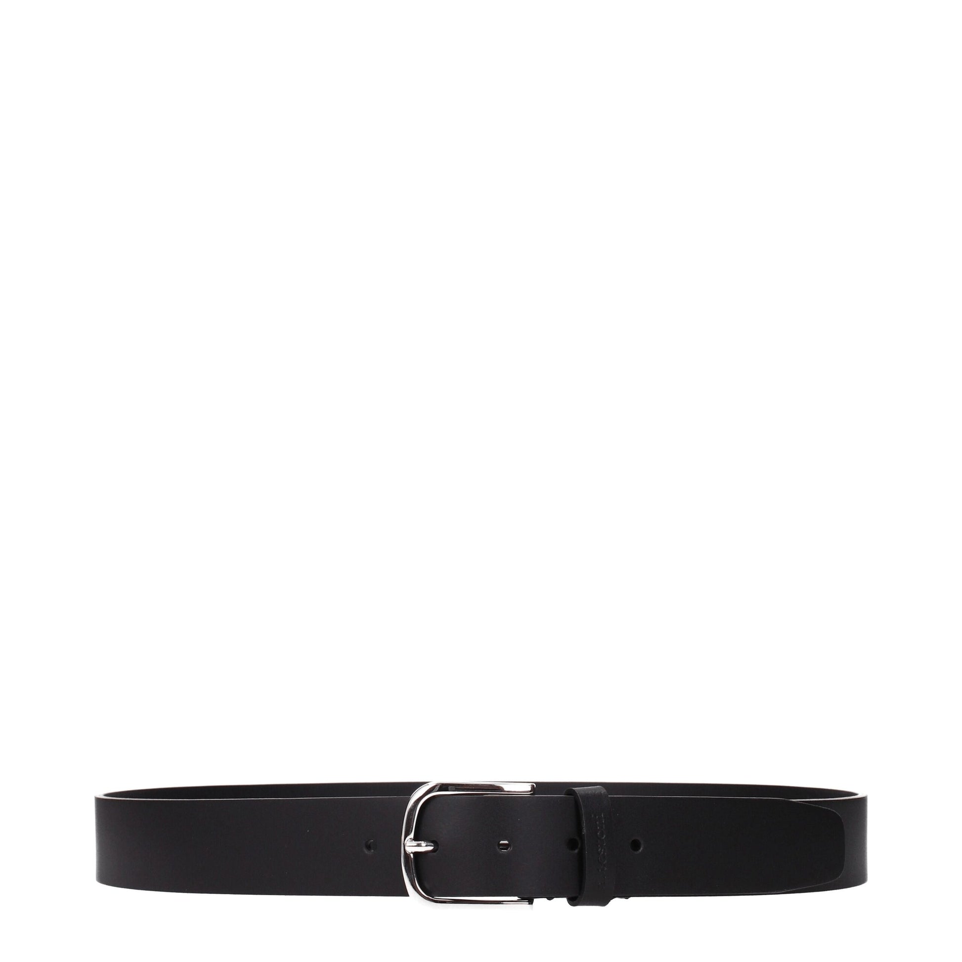 Testoni Black Leather Regular Belts - ACCEXO