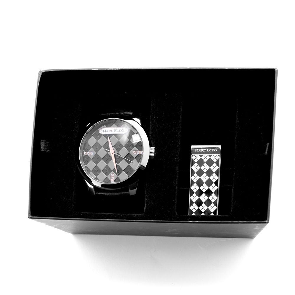Marc Ecko Black Leather Watch - ACCEXO