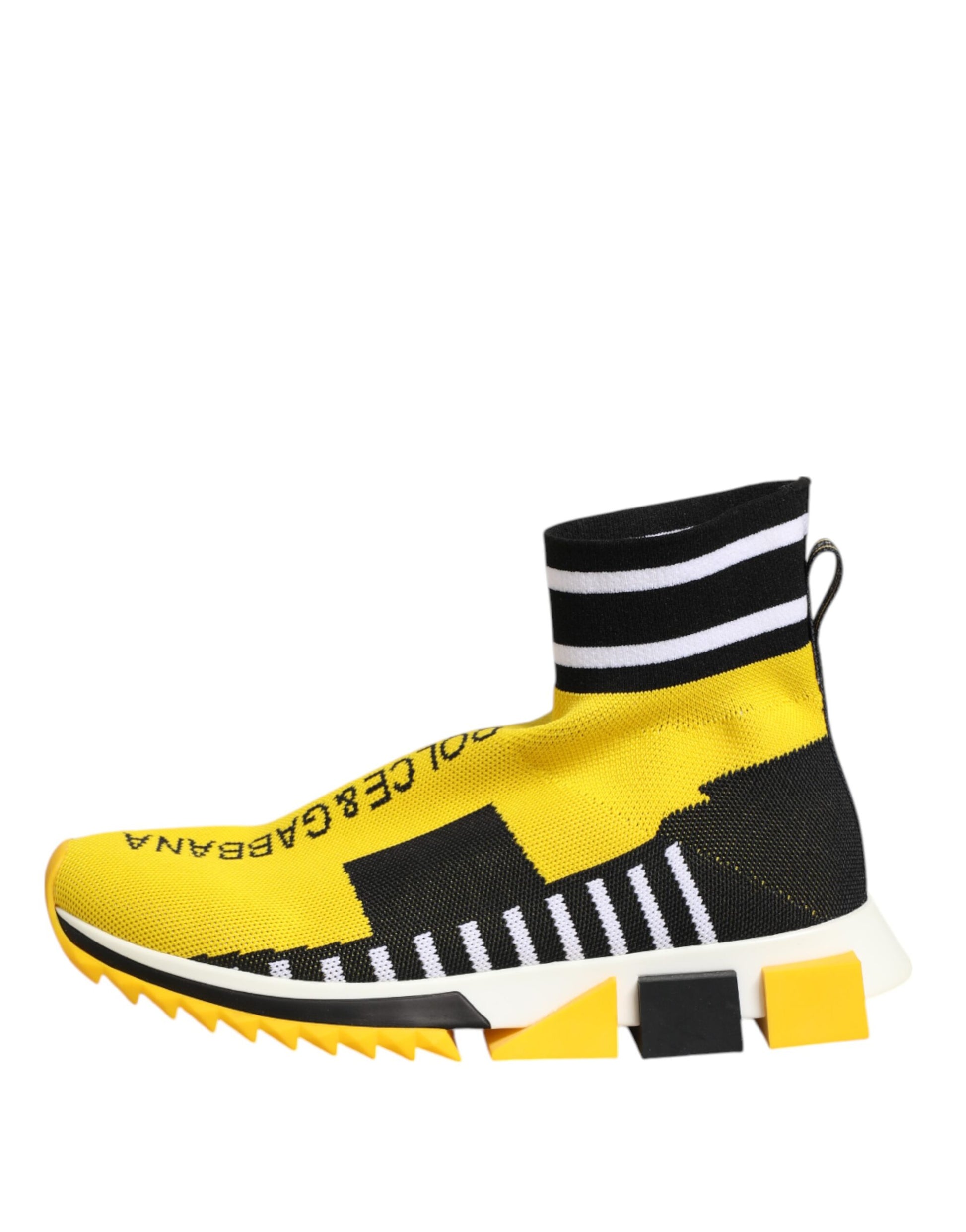 Dolce & Gabbana Yellow Black Sorrento Socks Sneakers Shoes - ACCEXO