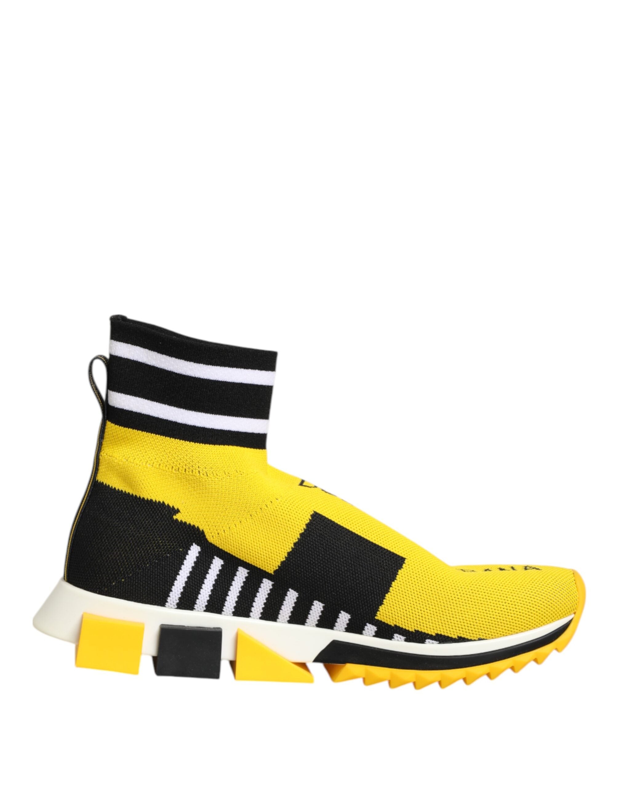 Dolce & Gabbana Yellow Black Sorrento Socks Sneakers Shoes - ACCEXO