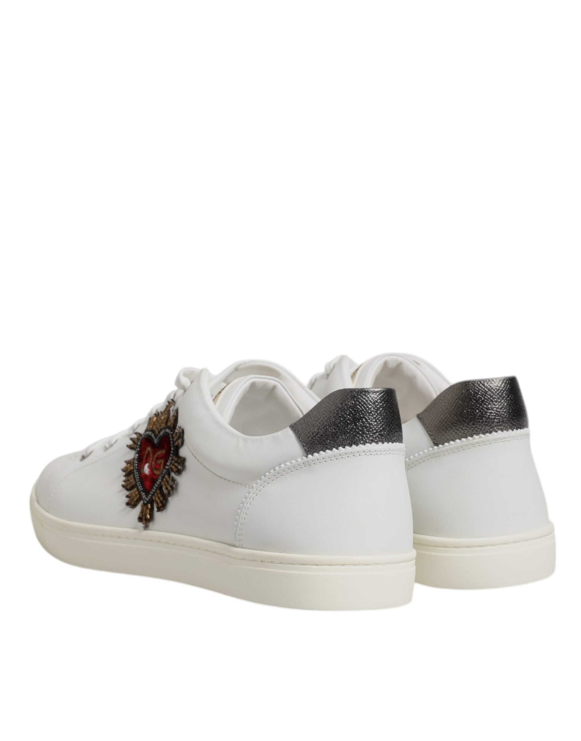 Dolce & Gabbana White Sacred Heart Men Low Top Sneakers Shoes - ACCEXO