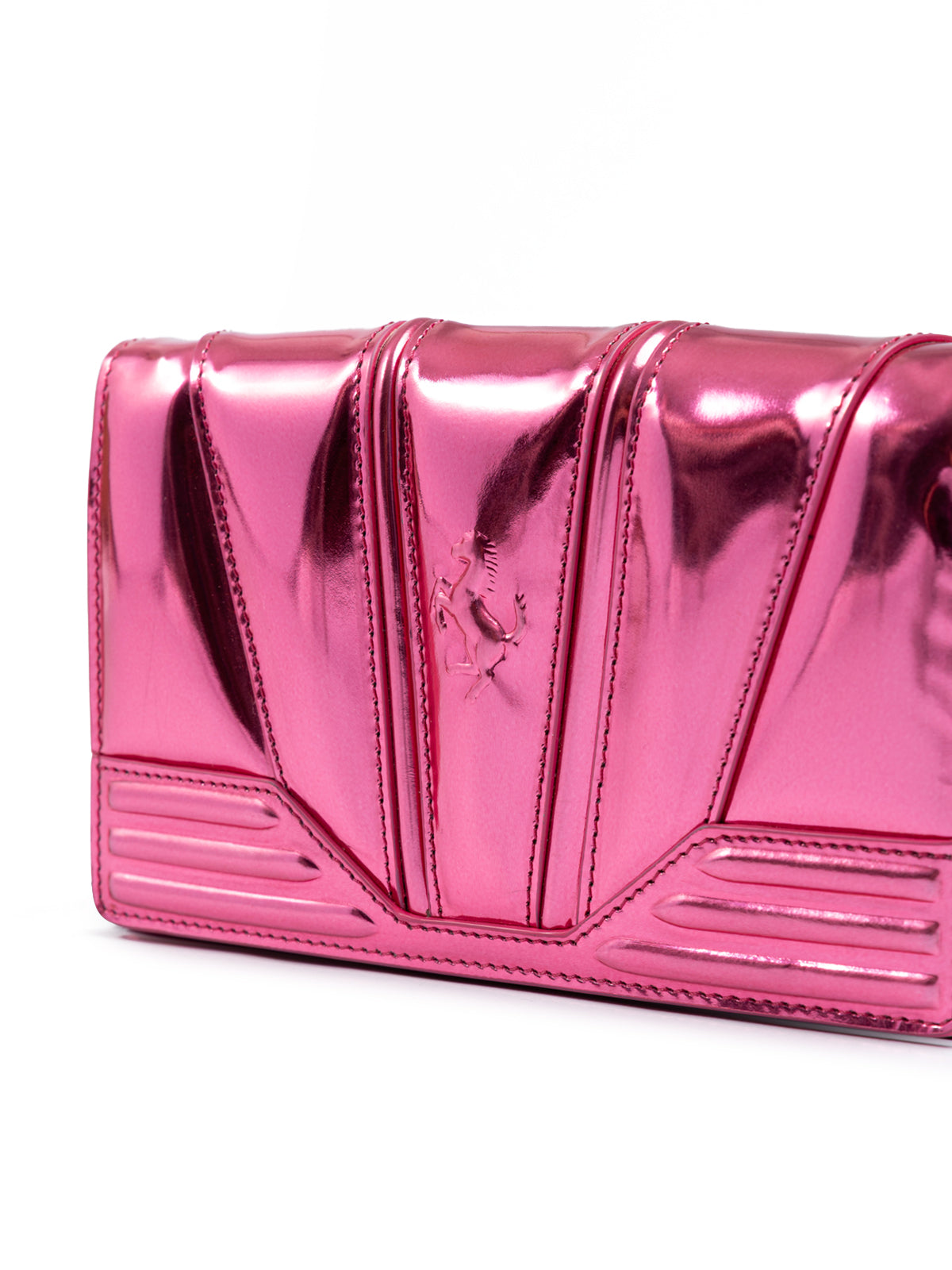 Ferrari Metal Pink GT patent leather bag with chain - ACCEXO