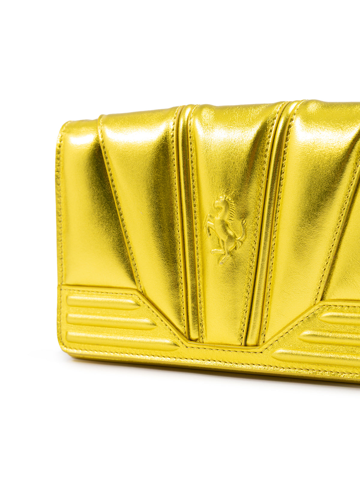 Ferrari Metal Yellow GT patent leather bag with chain - ACCEXO