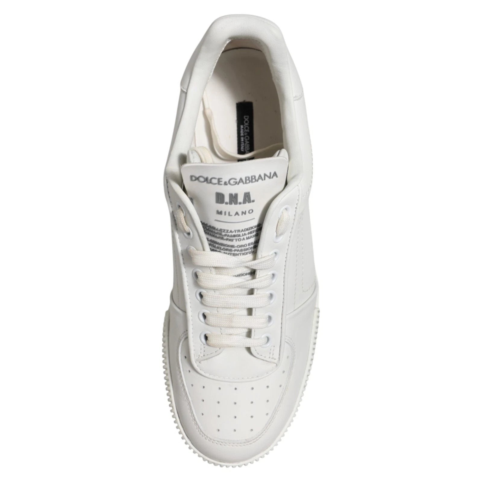 Dolce & Gabbana White Miami Leather Low Top Men Sneakers Shoes - ACCEXO
