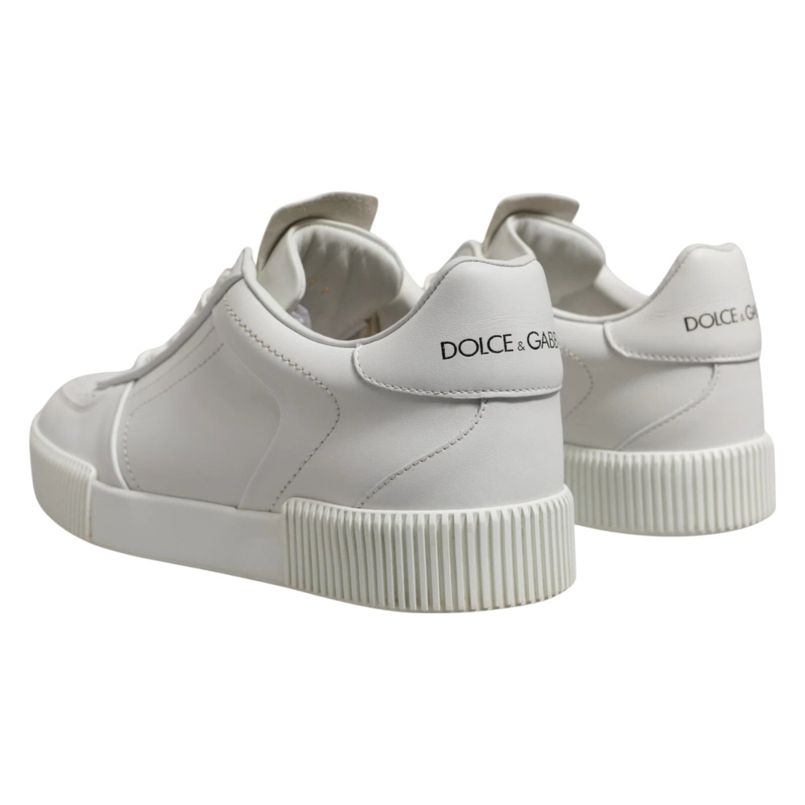 Dolce & Gabbana White Miami Leather Low Top Men Sneakers Shoes - ACCEXO