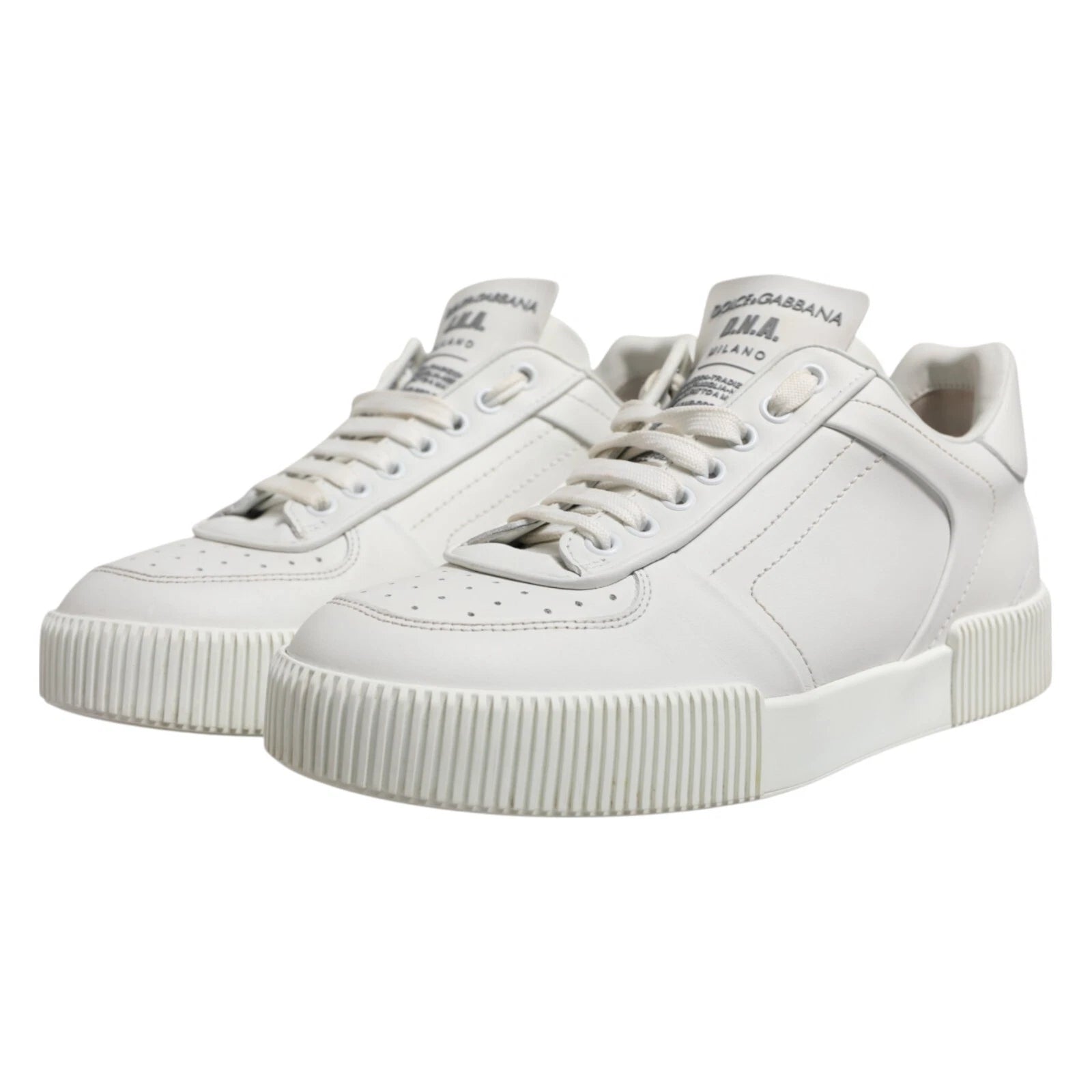 Dolce & Gabbana White Miami Leather Low Top Men Sneakers Shoes - ACCEXO