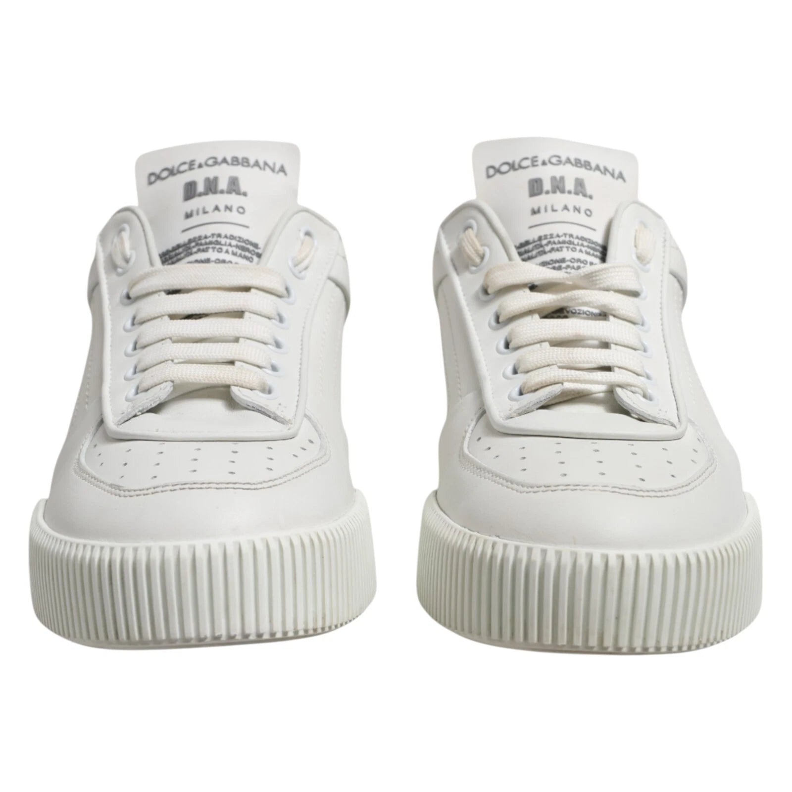 Dolce & Gabbana White Miami Leather Low Top Men Sneakers Shoes - ACCEXO