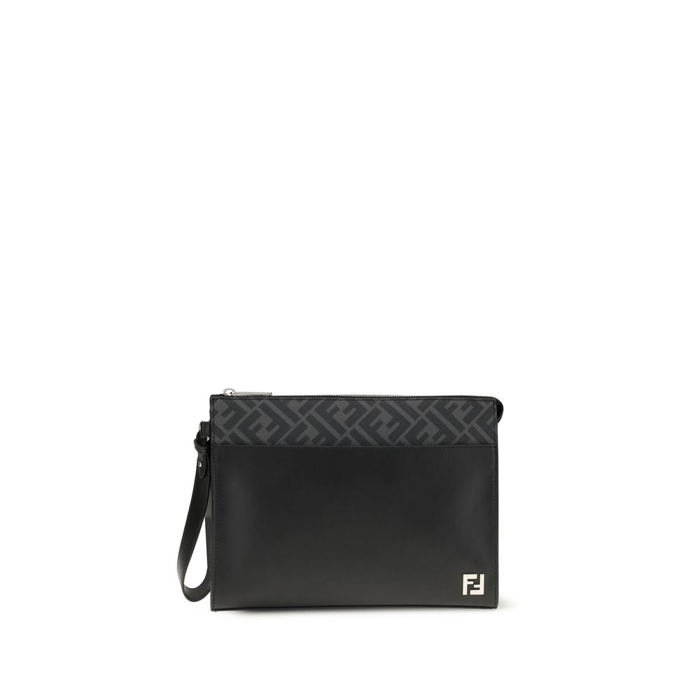 Fendi Leather FF canvas Pouch - ACCEXO