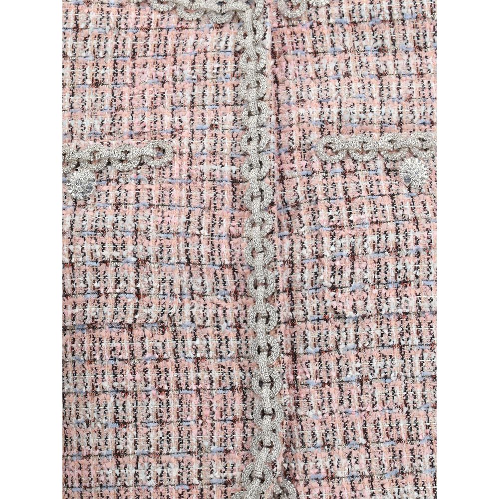 Self-Portrait Bouclé fur cuffed Jacket