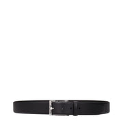 Testoni Black Leather Regular Belts - ACCEXO
