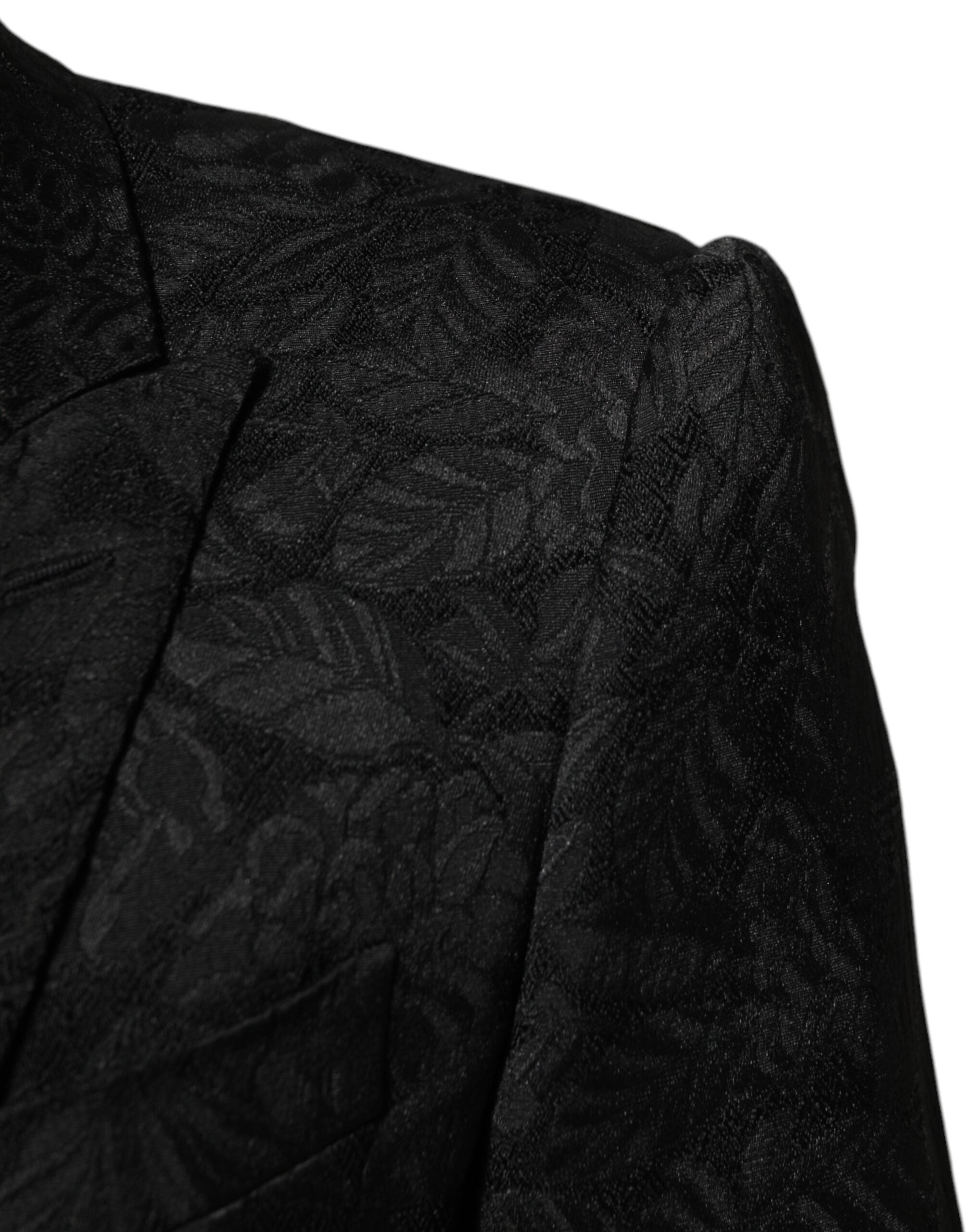 Dolce & Gabbana Black 3 Piece Brocade Jacquard Suit MARTINI - ACCEXO