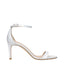 Stuart Weitzman White Leather Stiletto Heel Sandals