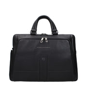 Piquadro Black Leather Business And Laptop Bags