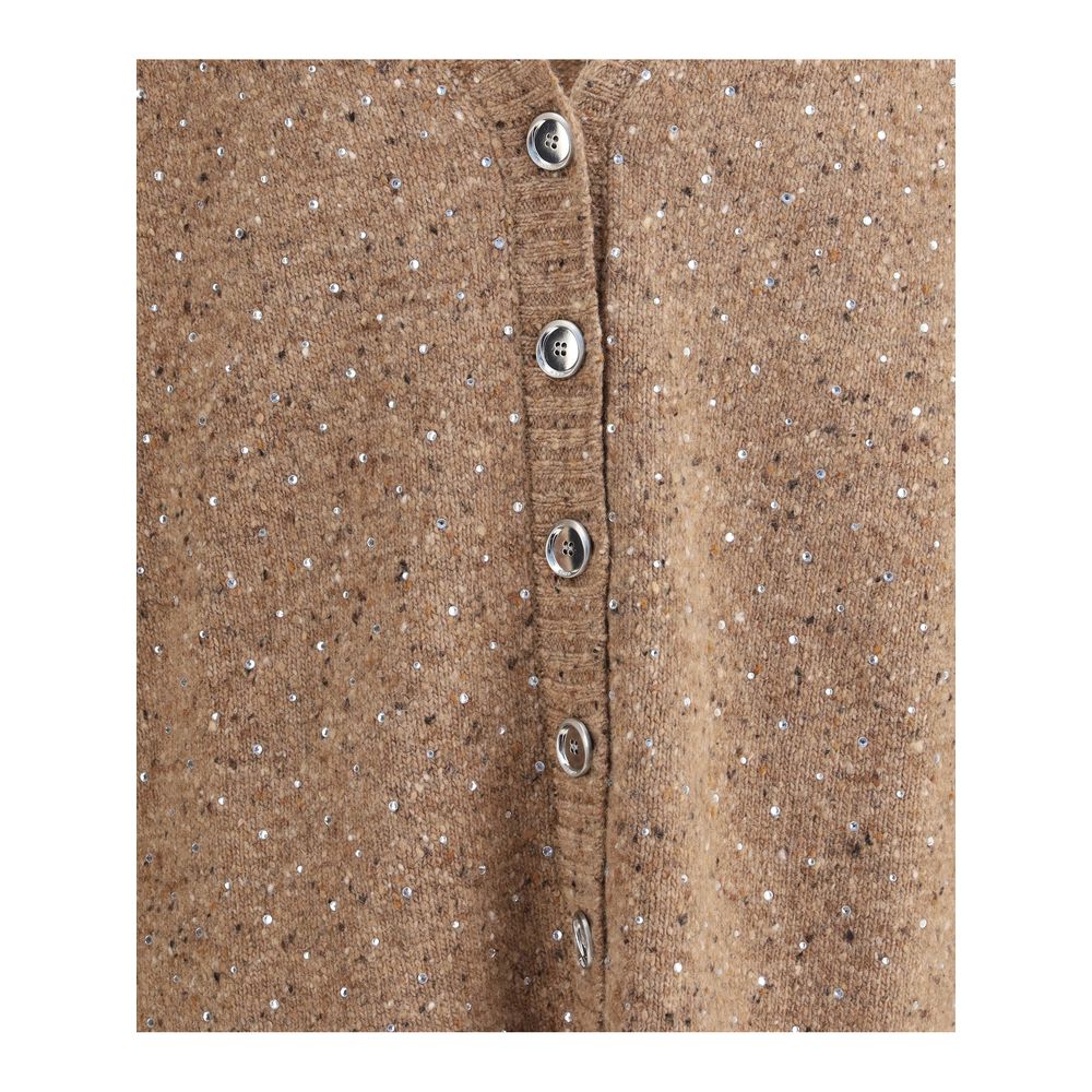 PINKO Bouclé fabric Cardigan with rhinestones - ACCEXO