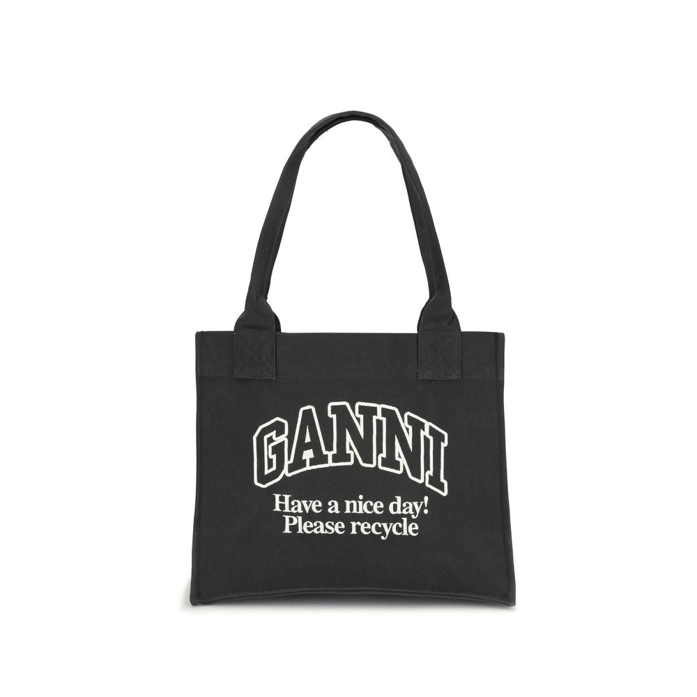Ganni Logo canvas Tote Bag - ACCEXO