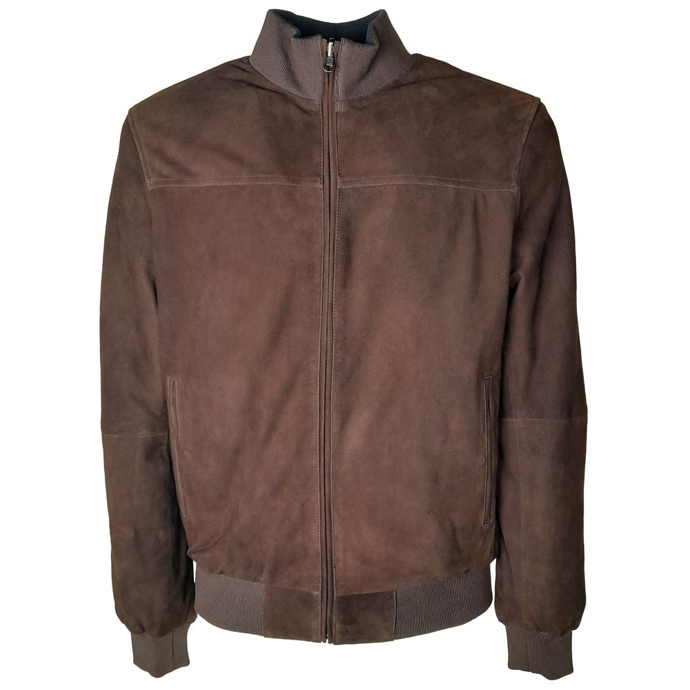 Emilio Romanelli Brown Calfskin Jacket - ACCEXO
