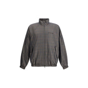 Balenciaga Zipped Jacket with Brown and Blue checked motif