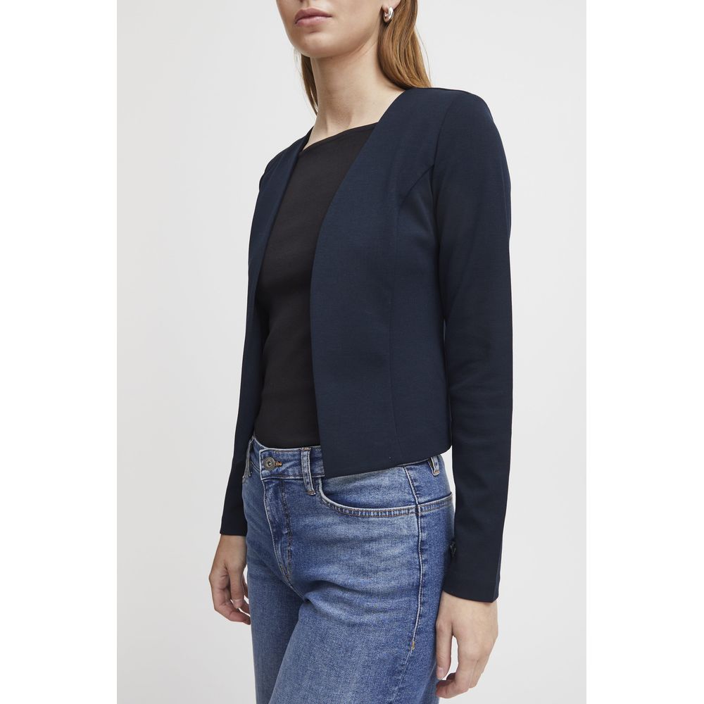 ICHI Blue Polyester Blazer - ACCEXO