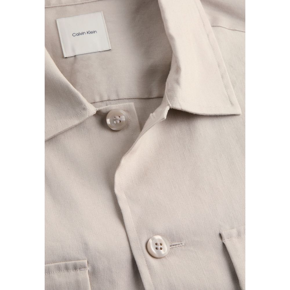 Calvin Klein Beige Lyocell Shirt - ACCEXO